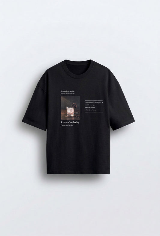 Unisex organic oversized high neck t-shirt