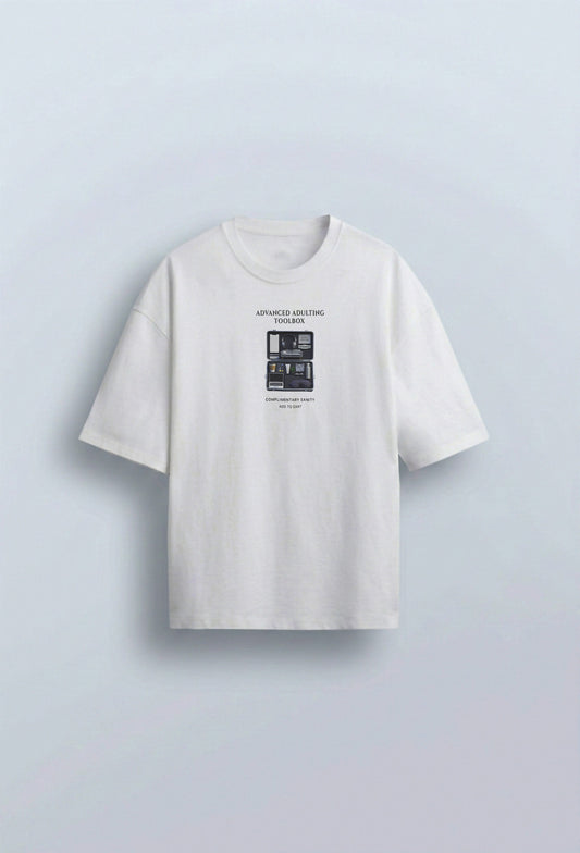 Advanced Adulting Toolbox Graphic Tee White